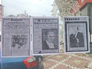 Atatürk’ün ebediyete irtihal ettiği günün gazete manşetleri dağıtıldı.