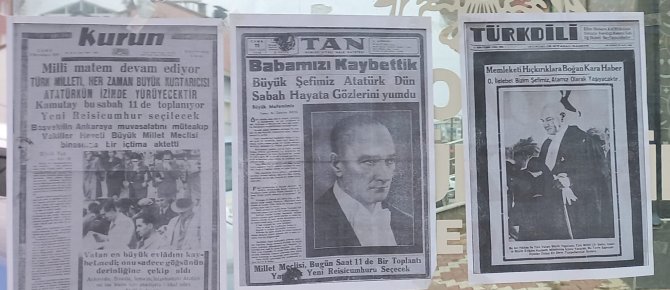 Atatürk’ün ebediyete irtihal ettiği günün gazete manşetleri dağıtıldı.